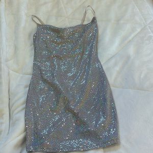 Sparkly,silver dress,